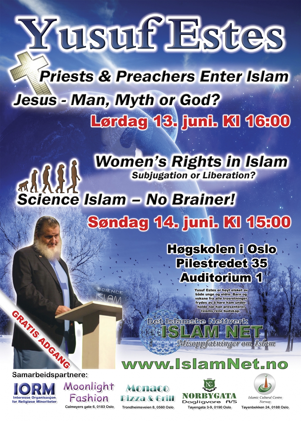 Yusuf Estes kommer til Norge